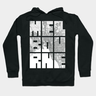 Melbourne, Australia City Map Typography - Light Hoodie